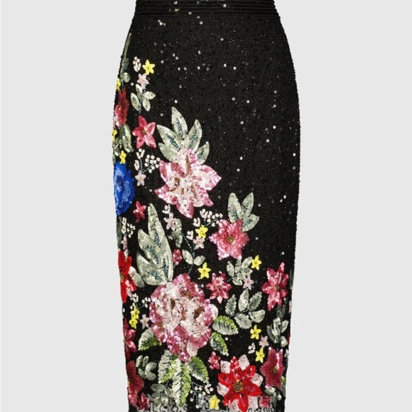 Mac Duggal Dresses & Skirts - Mac Duggal Floral Pencil Beaded Sequin Skirt XL New